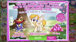 Size: 1136x640 | Tagged: safe, idw, angel bunny, golden feather, lily, lily valley, princess celestia, alicorn, changeling, pegasus, pony, spoiler:comic, spoiler:comic65, costs real money, disguised celestia, gameloft, idw showified