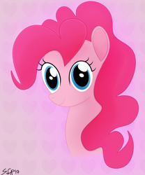 Size: 1340x1612 | Tagged: safe, artist:startledflowerpony, pinkie pie, earth pony, pony, bust, portrait, smiling, solo