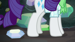 Size: 1920x1080 | Tagged: safe, screencap, rarity, pony, unicorn, dragon dropped, ascot tie, blouse, feminism, gem, gem cave, legs, pictures of legs, solo