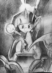 Size: 914x1280 | Tagged: safe, artist:mozakiaeolus, derpibooru import, twilight sparkle, monochrome, solo, traditional art