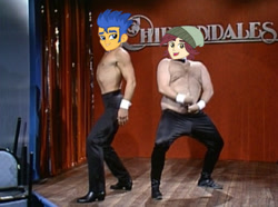 Size: 500x372 | Tagged: safe, flash sentry, normal norman, equestria girls, background human, chippendales, chris farley, eqg promo pose set, exploitable meme, flash sentry savior of the universe, meme, patrick swayze, saturday night live, snl