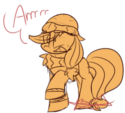 Size: 940x851 | Tagged: safe, artist:lynchristina, applejack, earth pony, pony, ppov, captain jackbeard, solo