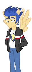 Size: 266x600 | Tagged: safe, flash sentry, equestria girls, ponied up, solo, transformation