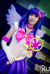 Size: 682x1024 | Tagged: safe, artist:akvalang, derpibooru import, twilight sparkle, human, 2015, clothes, cosplay, irl, irl human, photo, rubronycon, russian, sailor moon, sailor twilight, solo, wings