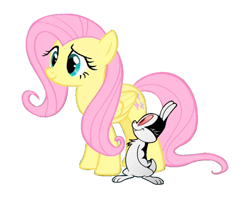 Size: 856x674 | Tagged: safe, fluttershy, pegasus, pony, rabbit, undead, vampire, vampony, bunnicula, crossover