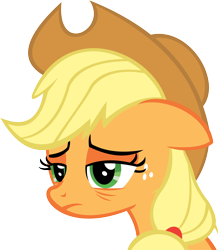 Size: 10428x11967 | Tagged: safe, artist:cyanlightning, applejack, earth pony, pony, every little thing she does, .svg available, absurd resolution, hat, simple background, solo, tired, transparent background, vector