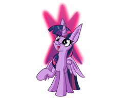 Size: 1000x800 | Tagged: safe, artist:heir-of-rick, derpibooru import, part of a set, twilight sparkle, twilight sparkle (alicorn), alicorn, pony, cutie mark, female, impossibly large ears, mare, raised hoof, smiling, solo