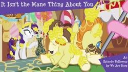 Size: 1600x900 | Tagged: safe, edit, edited screencap, screencap, pinkie pie, pound cake, pumpkin cake, rarity, earth pony, pony, unicorn, it isn't the mane thing about you, cake twins, episode followup, equestria daily