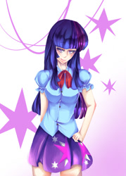 Size: 500x700 | Tagged: safe, artist:fortisselle, derpibooru import, twilight sparkle, human, equestria girls outfit, humanized, solo