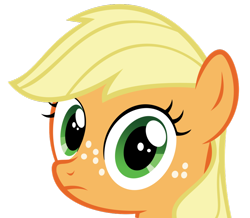 Size: 900x784 | Tagged: artist needed, safe, applejack, earth pony, pony, frown, looking at you, simple background, solo, stare, sweetie belle's stare, transparent background, vector