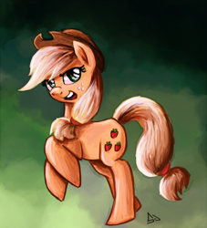 Size: 1632x1800 | Tagged: safe, artist:sevoohypred, applejack, earth pony, pony, female, mare, rearing, solo