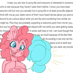 Size: 1280x1280 | Tagged: safe, artist:mauderatelife, artist:segen360, pinkie pie, earth pony, pony, balloon, hooves together, text, tumblr:a mauderate life