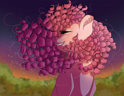 Size: 4000x3119 | Tagged: safe, artist:bratzoid, pinkie pie, earth pony, pony, alternate hairstyle, curly hair, curly mane, eyes closed, female, mare, smiling, solo