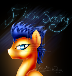 Size: 800x840 | Tagged: safe, artist:empressofsakura, flash sentry, pegasus, pony, male, solo, stallion, watermark