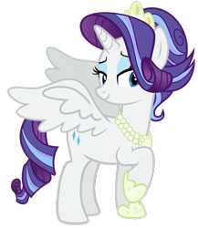 Size: 887x1024 | Tagged: safe, artist:bubaiuv, artist:moodboards-are-magic, edit, rarity, alicorn, pony, alicornified, alternate hairstyle, clothes, crown, jewelry, necklace, pearl necklace, race swap, raricorn, regalia, shoes, simple background, solo, transparent background, vector, vector edit