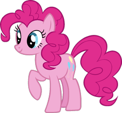 Size: 1007x940 | Tagged: safe, artist:j-pinkie, pinkie pie, earth pony, pony, unicorn, female, mare, ms paint, raised hoof, simple background, solo, transparent background, vector