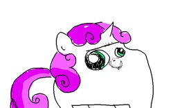 Size: 640x400 | Tagged: safe, sweetie belle, pony, unicorn, female, filly, simple background, solo, white background