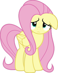 Size: 3530x4500 | Tagged: safe, artist:slb94, fluttershy, pegasus, pony, cute, floppy ears, frown, nervous, sad, sadorable, shy, shyabetes, simple background, transparent background, vector