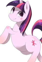 Size: 702x1024 | Tagged: safe, artist:kora, derpibooru import, twilight sparkle, pony, unicorn, female, mare, multicolored mane, purple coat, solo