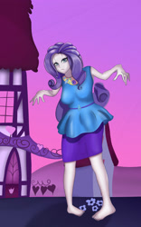 Size: 2496x4000 | Tagged: safe, artist:leneon, rarity, 28 pranks later, equestria girls, barefoot, feet, female, humanized, legs, solo, thighs