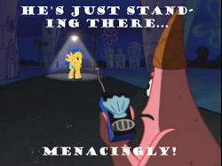 Size: 1000x747 | Tagged: safe, flash sentry, three's a crowd, hall monitor, meme, obligatory pony, patrick star, spongebob squarepants