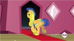 Size: 641x357 | Tagged: safe, screencap, flash sentry, pony, three's a crowd, female, mare, plot, solo