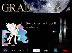 Size: 816x600 | Tagged: artist needed, safe, princess celestia, alicorn, pony, rocket, satellite