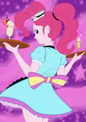 Size: 849x1200 | Tagged: safe, artist:php47, artist:yanamosuda, pinkie pie, coinky-dink world, eqg summertime shorts, equestria girls, bow, colored, diner uniform, equestria girls-ified, pony coloring, server pinkie pie