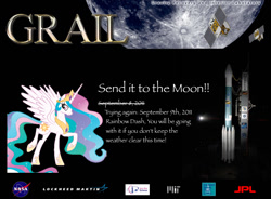 Size: 816x600 | Tagged: artist needed, safe, princess celestia, alicorn, pony, rocket, satellite