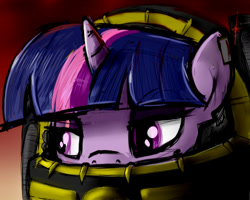 Size: 500x400 | Tagged: safe, artist:dryayberg, derpibooru import, twilight sparkle, crossover, librarian, power armor, solo, warhammer (game), warhammer 40k