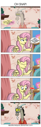 Size: 1675x5200 | Tagged: safe, artist:zsparkonequus, discord, fluttershy, pegasus, pony, discordant harmony, too many pinkie pies, comic, fading, fingers, hand, suddenly hands