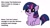 Size: 1194x668 | Tagged: safe, derpibooru import, twilight sparkle, pony, unicorn, dialogue, exploitable meme, female, filly, filly twilight sparkle, filly twilight telling an offensive joke, horn, looking at you, meme, multicolored mane, multicolored tail, obligatory pony, purple coat, simple background, sitting, smiling, solo, talking to viewer, ted anderson, underhoof, vulgar, white background