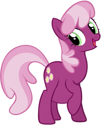 Size: 811x907 | Tagged: safe, cheerilee, earth pony, pony, female, looking back, mare, open mouth, pregnant, pregnant edit, raised hoof, simple background, smiling, solo, wat, white background