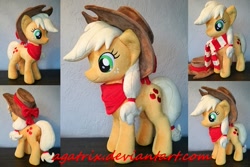 Size: 1225x816 | Tagged: safe, artist:agatrix, applejack, earth pony, pony, bandana, clothes, irl, neckerchief, photo, plushie, scarf, solo