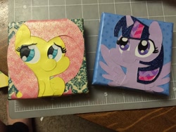 Size: 960x720 | Tagged: safe, artist:gopherfrog, derpibooru import, fluttershy, twilight sparkle, twilight sparkle (alicorn), alicorn, pegasus, pony, canvas, canvas craft, craft, papercraft