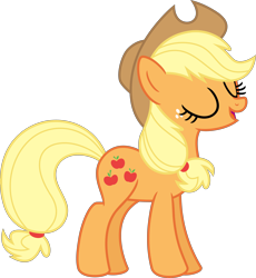 Size: 5000x5443 | Tagged: safe, artist:lman225, applejack, earth pony, pony, absurd resolution, eyes closed, open mouth, simple background, solo, transparent background, vector