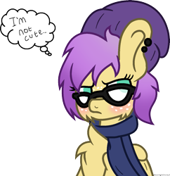 Size: 1223x1262 | Tagged: safe, artist:moonlightdisney5, fluttershy, pegasus, pony, alternate universe, beanie, clothes, female, glasses, hat, hipster, hipstershy, i'm not cute, mare, scarf, simple background, solo, transparent background