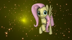 Size: 1920x1080 | Tagged: safe, artist:dirtyker, fluttershy, pegasus, pony, 3d, female, looking at you, mare, solo, space, spread wings, wings