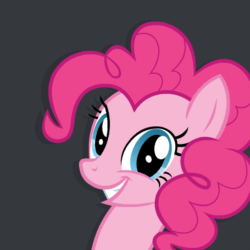 Size: 512x512 | Tagged: safe, artist:sigmastarlight, pinkie pie, pony, animated, blinking, bobbing ponies series, cute, diapinkes, gif, gray background, headbob, show accurate, simple background, smiling, solo