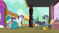 Size: 1920x1080 | Tagged: safe, screencap, rarity, spike, dragon, pony, unicorn, dragon dropped, female, horn, male, mare