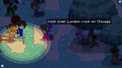 Size: 1366x768 | Tagged: safe, screencap, pinkie pie, pony, meme, pony town, rock over london rock on chicago, wesley willis