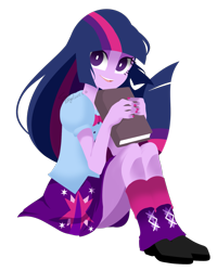 Size: 1249x1562 | Tagged: safe, artist:snow angel, derpibooru import, twilight sparkle, twilight sparkle (alicorn), alicorn, equestria girls, book, cute, nail polish, simple background, solo, transparent background, twiabetes