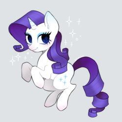 Size: 500x500 | Tagged: safe, artist:kxlwn, rarity, pony, unicorn, cute, female, gray background, mare, raribetes, simple background, solo