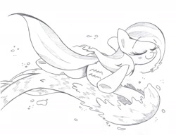 Size: 2401x1845 | Tagged: safe, artist:doccobb, oc, oc only, oc:aquarius, earth pony, pony, aquarius, eyes closed, female, grayscale, jug, mare, monochrome, plot, ponyscopes, simple background, solo, water, white background, zodiac