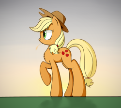 Size: 2840x2529 | Tagged: safe, artist:renderpoint, applejack, earth pony, pony, chest fluff, raised hoof, solo, straw