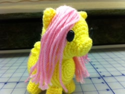 Size: 320x240 | Tagged: safe, artist:eyeheartz0rd, fluttershy, amigurumi, crochet, irl, photo, plushie, solo