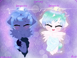 Size: 4032x3024 | Tagged: safe, artist:darkest-lunar-flower, princess celestia, princess luna, alicorn, pony, alternate universe, aura, baby, baby pony, blanket, blushing, cewestia, crying, cute, cutelestia, cuteness overload, death by cute, eyes closed, female, filly, foal, happy, heart attack inducing art, hnnng, lunabetes, onomatopoeia, sound effects, woona, younger, zzz