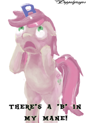 Size: 636x900 | Tagged: safe, artist:doppelgangsta, roseluck, earth pony, pony, female, floppy ears, mare, pun, rearing, simple background, solo, the horror, visual pun, white background