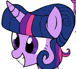 Size: 372x337 | Tagged: safe, artist:woox, derpibooru import, twilight sparkle, alternate hairstyle, flockmod, solo