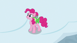 Size: 1280x720 | Tagged: safe, screencap, gummy, pinkie pie, pony, not asking for trouble, smiling, snow